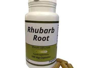 Rhubarb Root ( Rheum Officinale ) 500mg vegetarian capsules