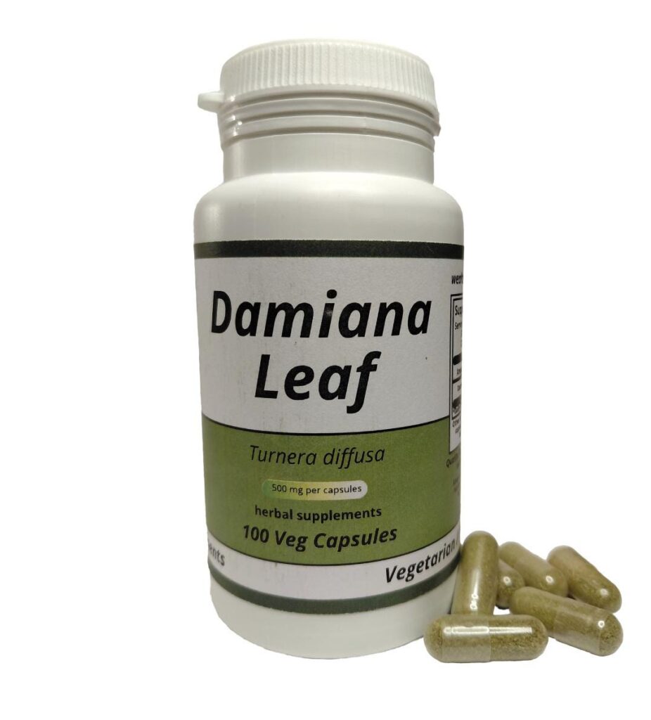 Damiana Leaf (Turnera diffusa) 500mg vegetarian capsules